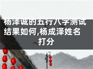 杨泽诚的五行八字测试结果如何,杨成泽姓名打分