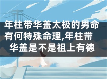 年柱带华盖太极的男命有何特殊命理,年柱带华盖是不是祖上有德