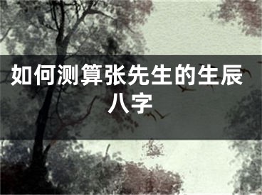 如何测算张先生的生辰八字