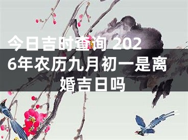 今日吉时查询 2026年农历九月初一是离婚吉日吗