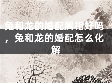 兔和龙的婚配属相好吗，兔和龙的婚配怎么化解