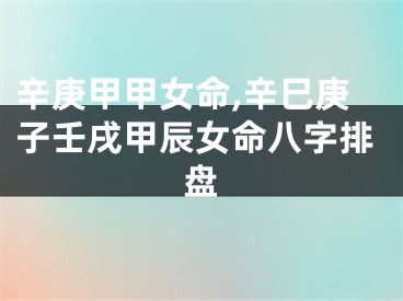 辛庚甲甲女命,辛巳庚子壬戌甲辰女命八字排盘