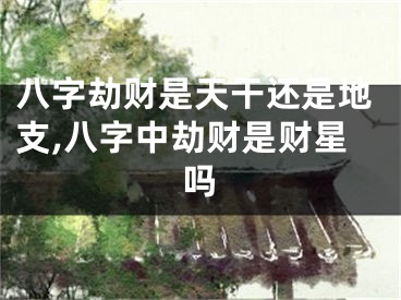 八字劫财是天干还是地支,八字中劫财是财星吗
