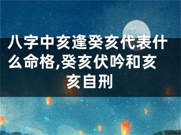 八字中亥逢癸亥代表什么命格,癸亥伏吟和亥亥自刑