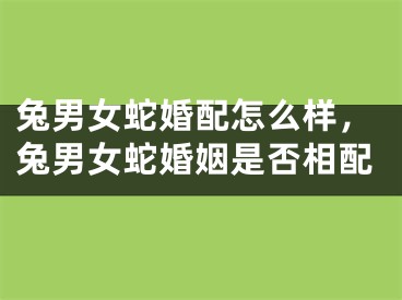 兔男女蛇婚配怎么样，兔男女蛇婚姻是否相配