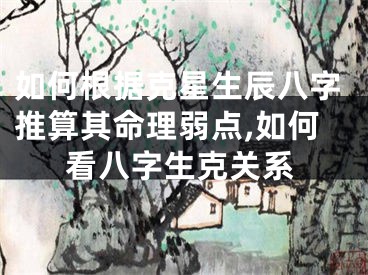 如何根据克星生辰八字推算其命理弱点,如何看八字生克关系