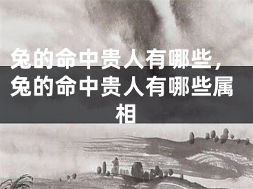 兔的命中贵人有哪些，兔的命中贵人有哪些属相