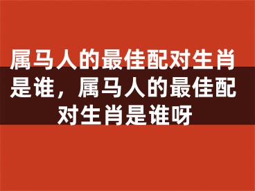 属马人的最佳配对生肖是谁,属马人的最佳配对生肖是谁呀