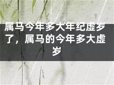属马今年多大年纪虚岁了，属马的今年多大虚岁