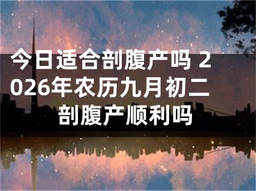 今日适合剖腹产吗 2026年农历九月初二剖腹产顺利吗