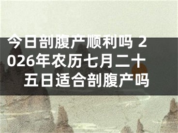 今日剖腹产顺利吗 2026年农历七月二十五日适合剖腹产吗