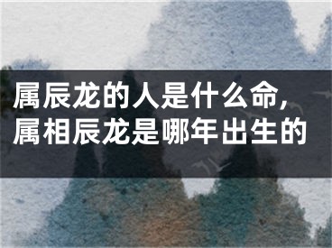 属辰龙的人是什么命,属相辰龙是哪年出生的
