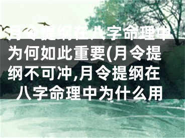 月令提纲在八字命理中为何如此重要(月令提纲不可冲,月令提纲在八字命理中为什么用