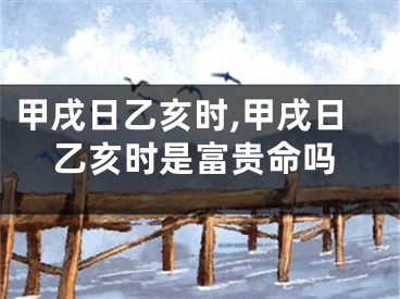 甲戌日乙亥时,甲戌日乙亥时是富贵命吗