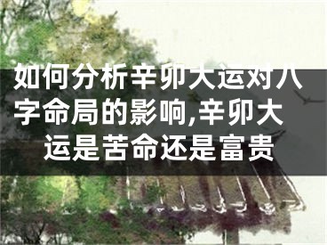 如何分析辛卯大运对八字命局的影响,辛卯大运是苦命还是富贵