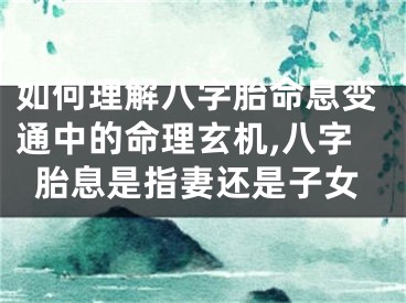 如何理解八字胎命息变通中的命理玄机,八字胎息是指妻还是子女