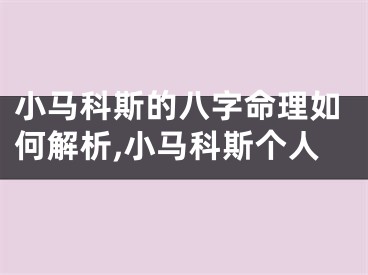 小马科斯的八字命理如何解析,小马科斯个人