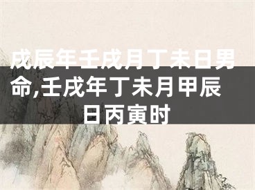 戌辰年壬戌月丁未日男命,壬戌年丁未月甲辰日丙寅时