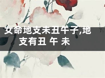 女命地支未丑午子,地支有丑 午 未
