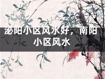 泌阳小区风水好，南阳小区风水