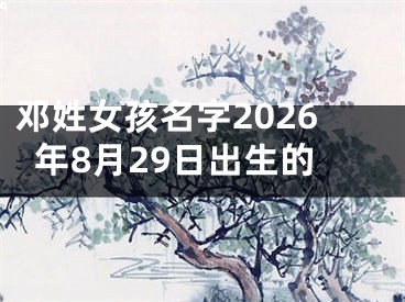 邓姓女孩名字2026年8月29日出生的