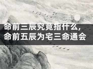 命前三辰究竟指什么,命前五辰为宅三命通会