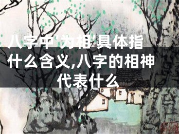 八字中‘为相’具体指什么含义,八字的相神代表什么