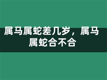 属马属蛇差几岁，属马属蛇合不合