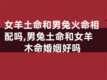 女羊土命和男兔火命相配吗,男兔土命和女羊木命婚姻好吗