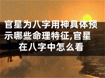 官星为八字用神具体预示哪些命理特征,官星在八字中怎么看