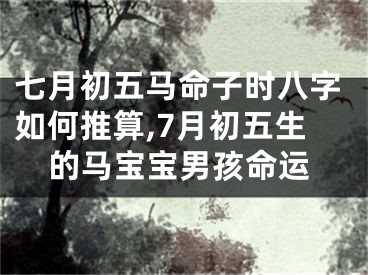 七月初五马命子时八字如何推算,7月初五生的马宝宝男孩命运