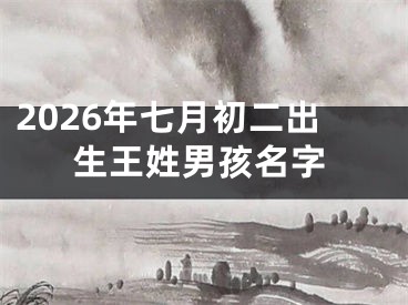2026年七月初二出生王姓男孩名字