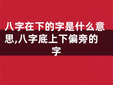 八字在下的字是什么意思,八字底上下偏旁的字