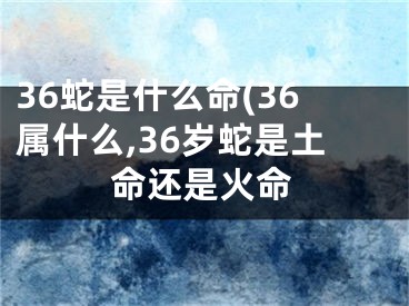 36蛇是什么命(36属什么,36岁蛇是土命还是火命