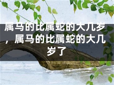属马的比属蛇的大几岁，属马的比属蛇的大几岁了