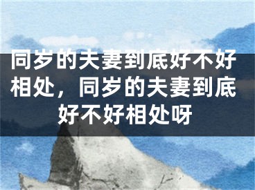 同岁的夫妻到底好不好相处，同岁的夫妻到底好不好相处呀