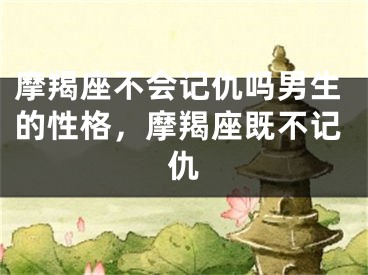 摩羯座不会记仇吗男生的性格，摩羯座既不记仇