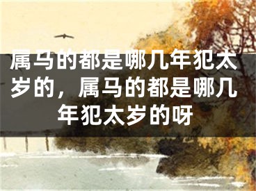 属马的都是哪几年犯太岁的，属马的都是哪几年犯太岁的呀