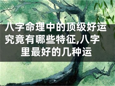 八字命理中的顶级好运究竟有哪些特征,八字里最好的几种运