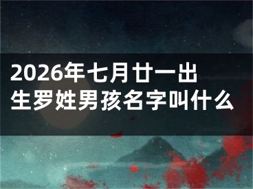 2026年七月廿一出生罗姓男孩名字叫什么
