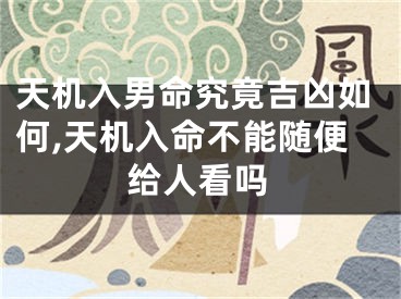 天机入男命究竟吉凶如何,天机入命不能随便给人看吗