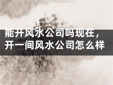能开风水公司吗现在，开一间风水公司怎么样