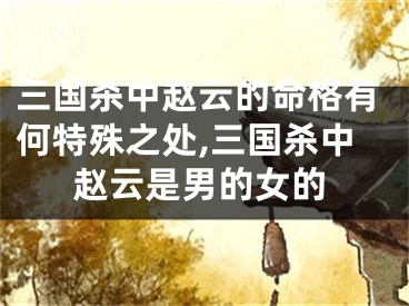 三国杀中赵云的命格有何特殊之处,三国杀中赵云是男的女的