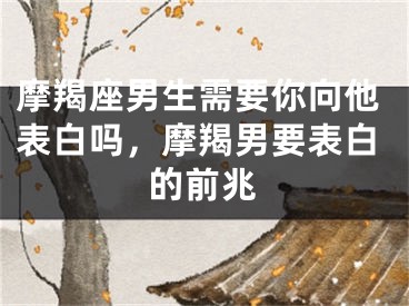 摩羯座男生需要你向他表白吗，摩羯男要表白的前兆