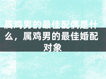 属鸡男的最佳配偶是什么，属鸡男的最佳婚配对象