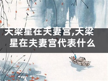 天梁星在夫妻宫,天梁星在夫妻宫代表什么