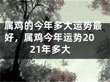 属鸡的今年多大运势最好，属鸡今年运势2021年多大