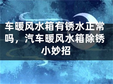 车暖风水箱有锈水正常吗，汽车暖风水箱除锈小妙招