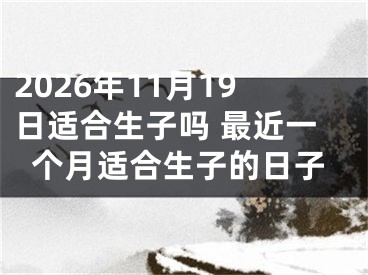 2026年11月19日适合生子吗 最近一个月适合生子的日子