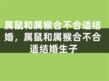 属鼠和属猴合不合适结婚，属鼠和属猴合不合适结婚生子
